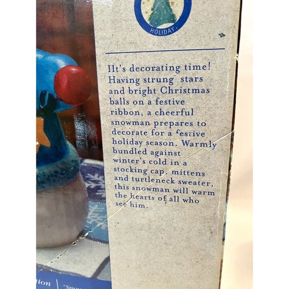Vintage Homespun Holiday Snowman Cookie Jar 10 inch Was on display not used - Picture 5 of 6